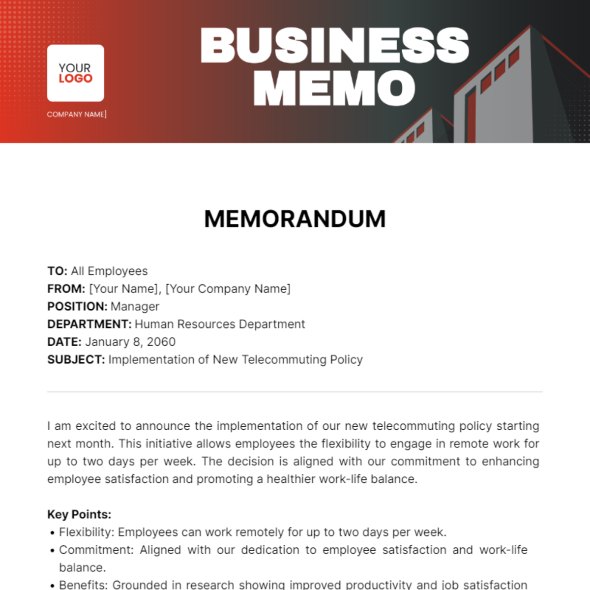 Business Memo Template - Edit Online & Download