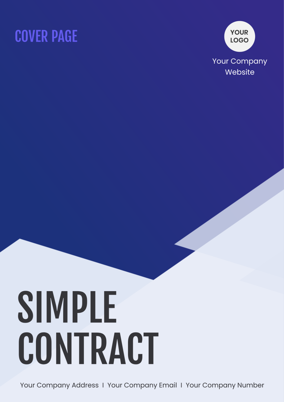 Simple Contract Cover Page