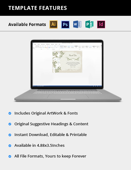 Free Vintage Wedding Thank You Card Template to Edit Online