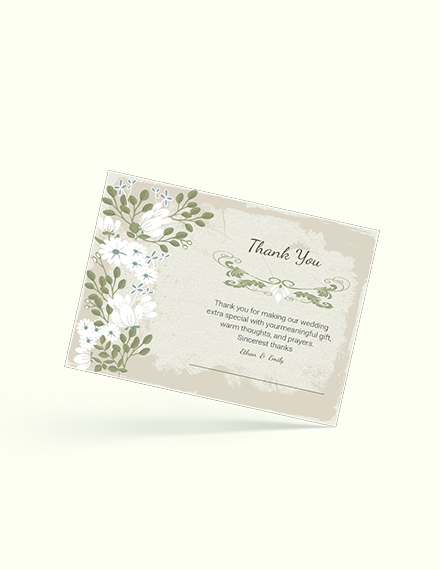 Free Vintage Wedding Thank You Card Template to Edit Online