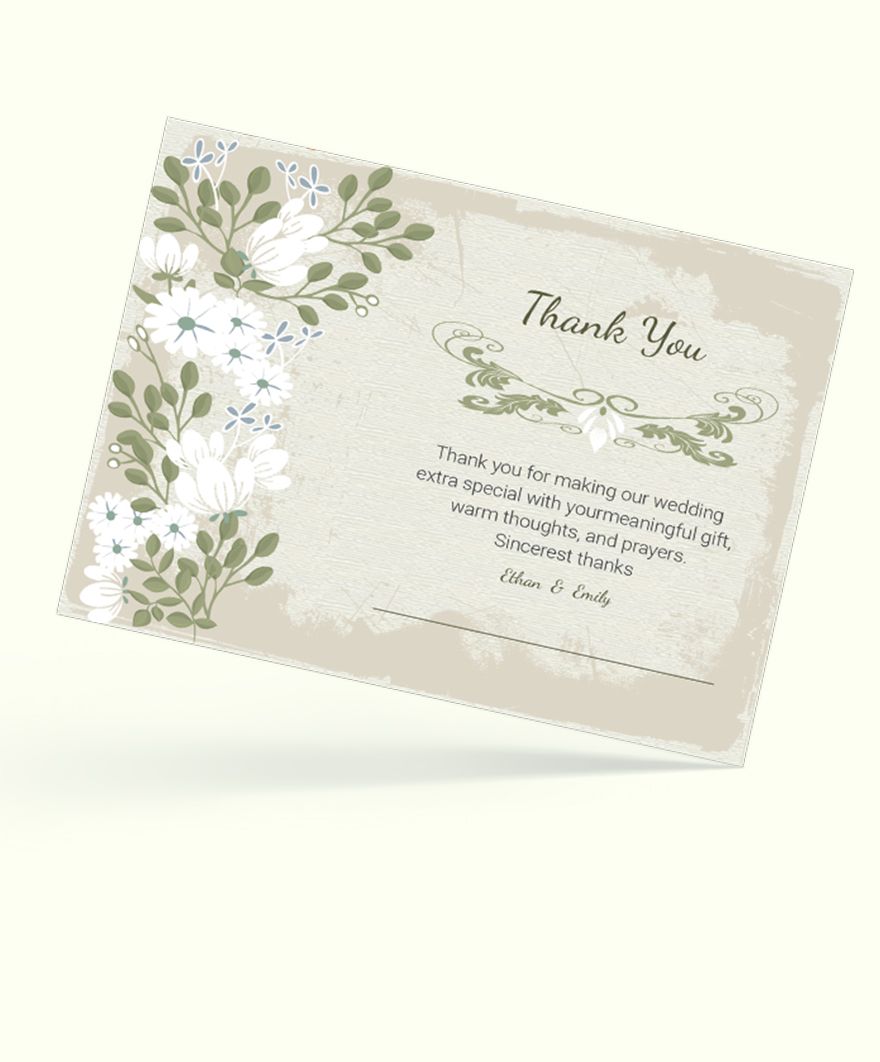 Vintage Wedding Thank You Card Template