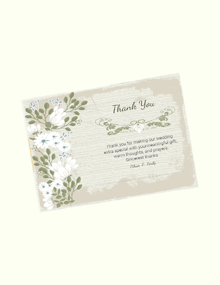 Free Vintage Wedding Thank You Card Template to Edit Online