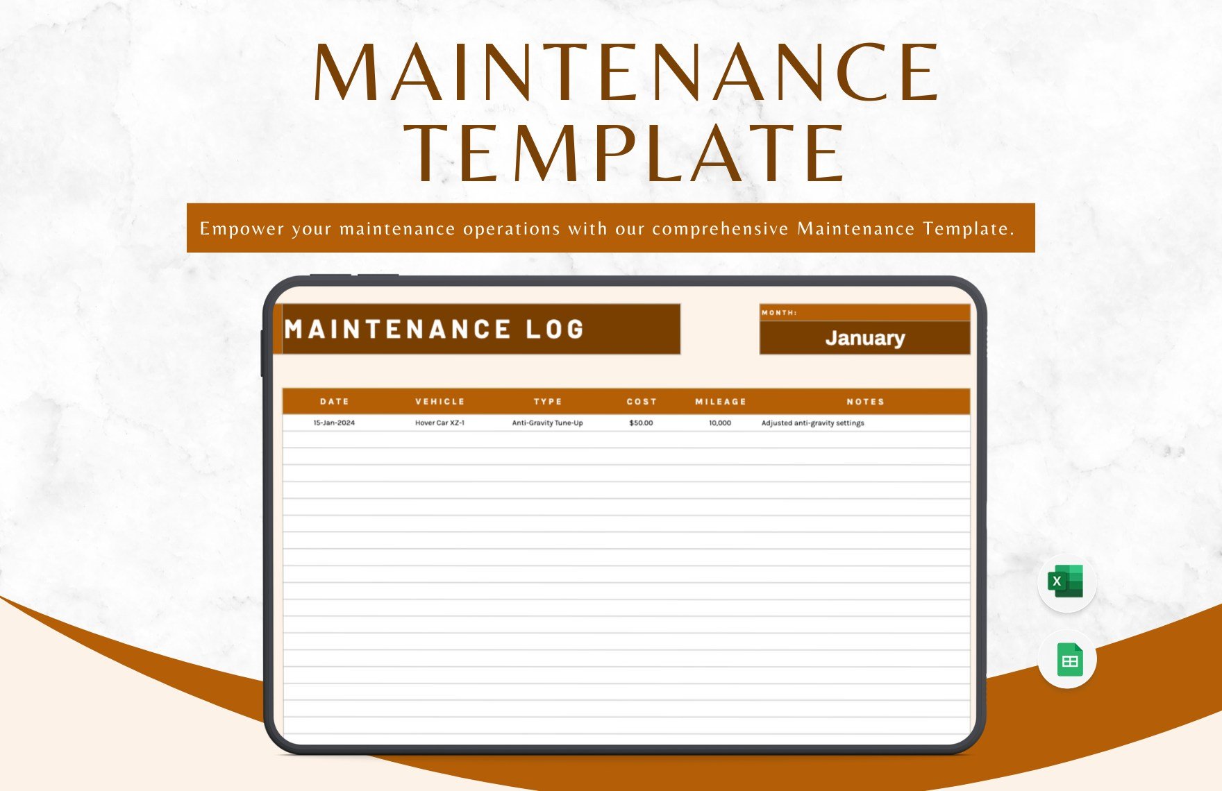 Free Maintenance Template in Excel, Google Sheets