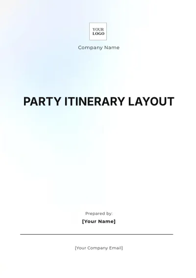 Free Party Itinerary Layout Template to Edit Online