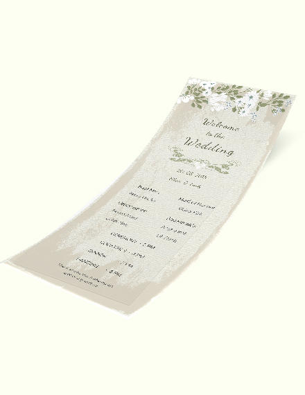 Free Vintage Wedding Program Card Template to Edit Online