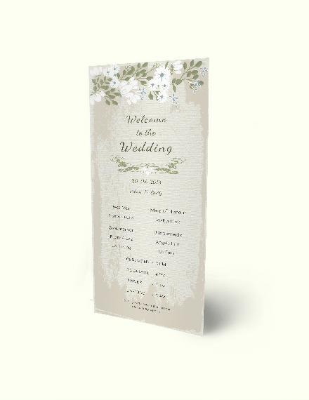 Free Vintage Wedding Program Card Template to Edit Online