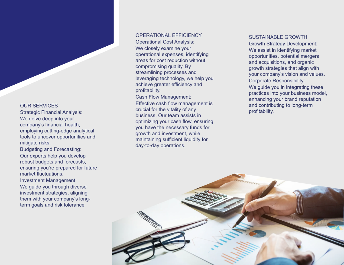 Free Financial Planning and Strategy Brochure Template to Edit Online