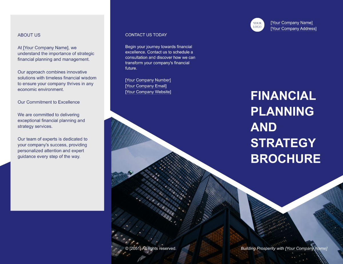 Free Financial Planning and Strategy Brochure Template