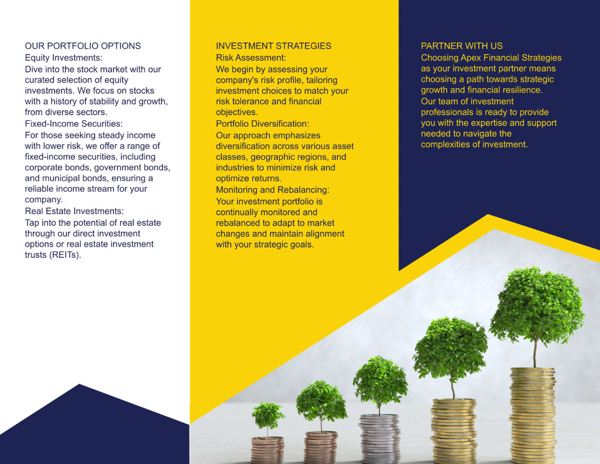 Free Investment Portfolio Options Brochure Template to Edit Online