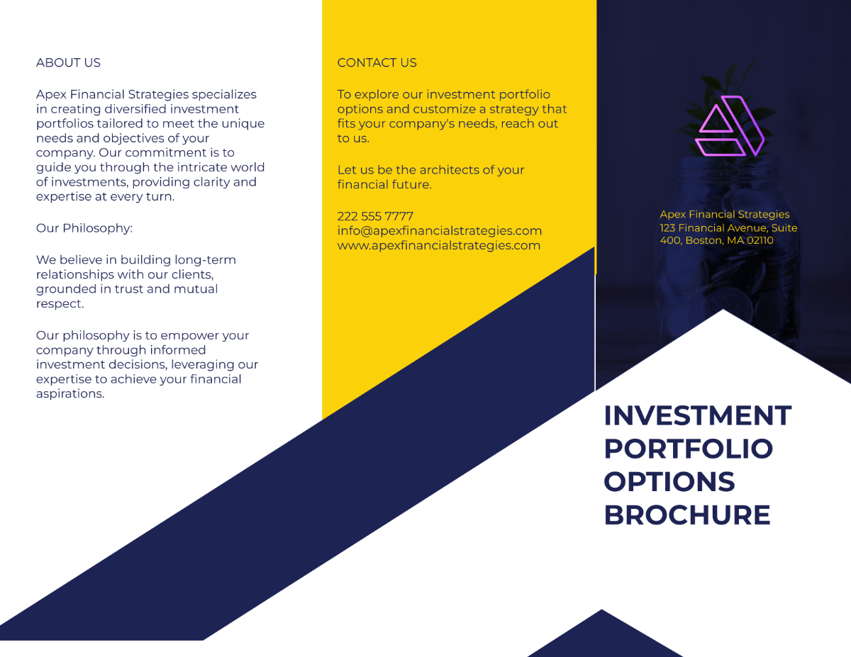 Investment Portfolio Options Brochure Template - Edit Online & Download