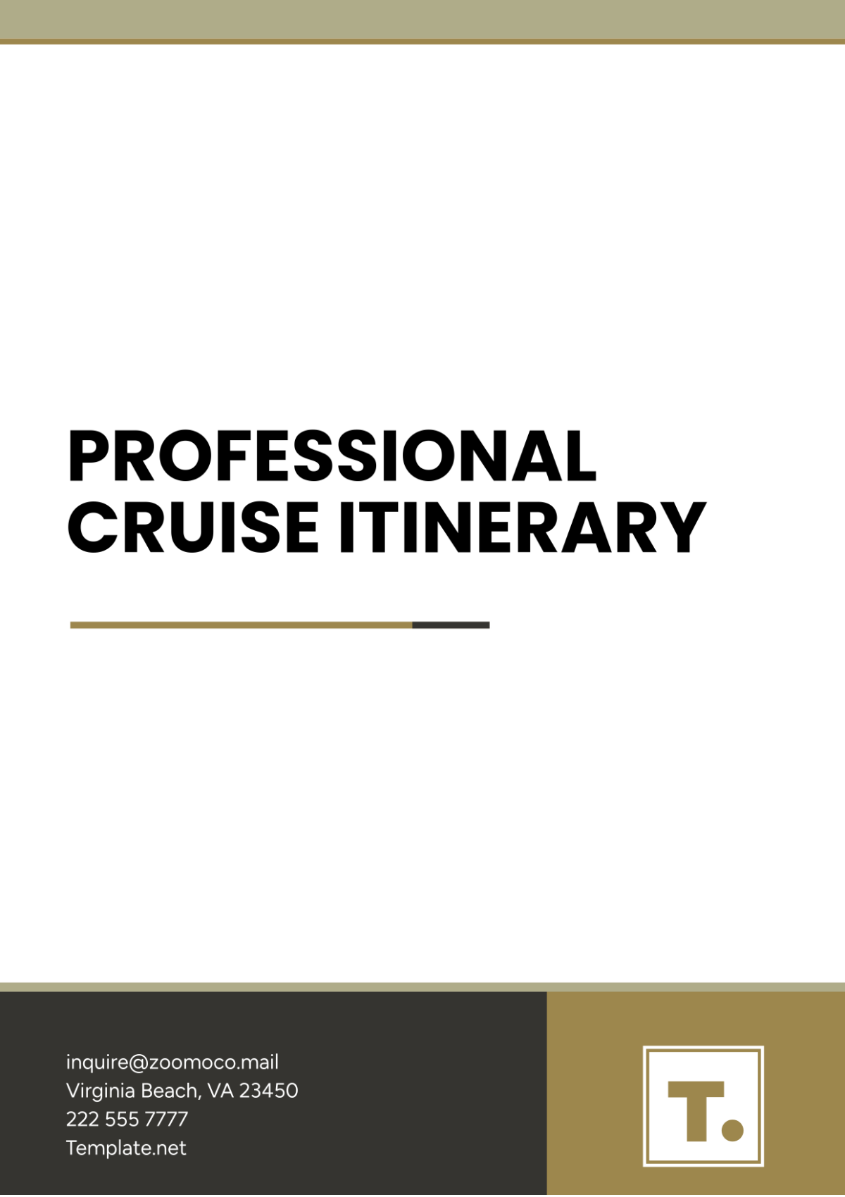 Professional Cruise Itinerary Template - Edit Online & Download