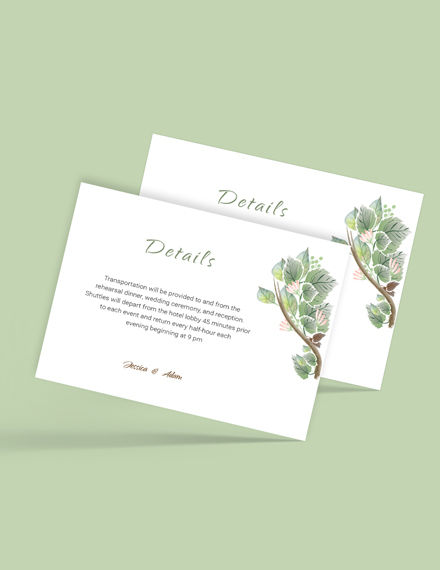Free Fall Wedding Details Card Template to Edit Online