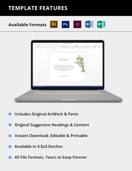 Free Fall Wedding Details Card Template to Edit Online