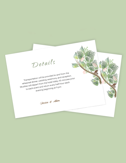 Free Fall Wedding Details Card Template to Edit Online