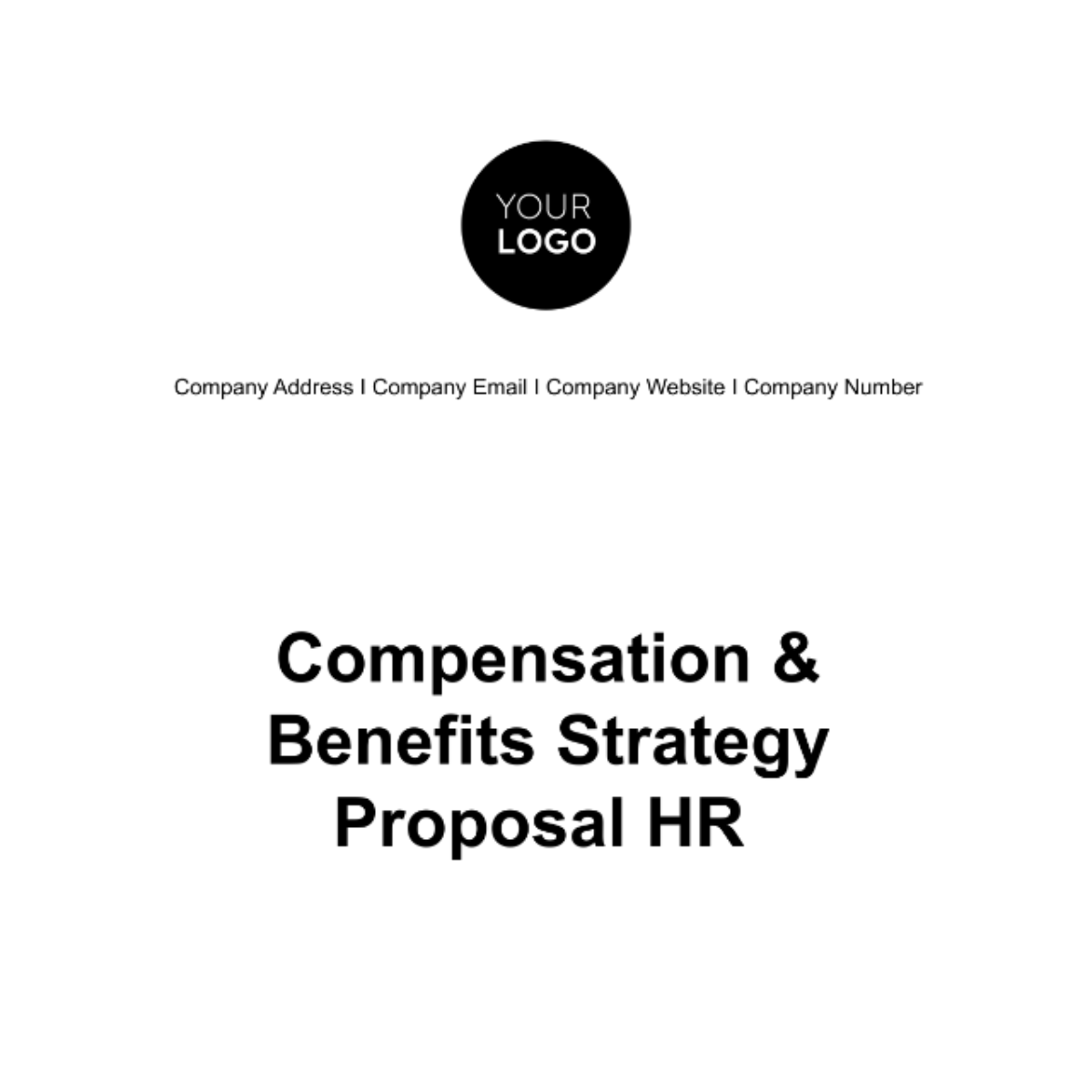 Free Compensation & Benefits Strategy Proposal HR Template