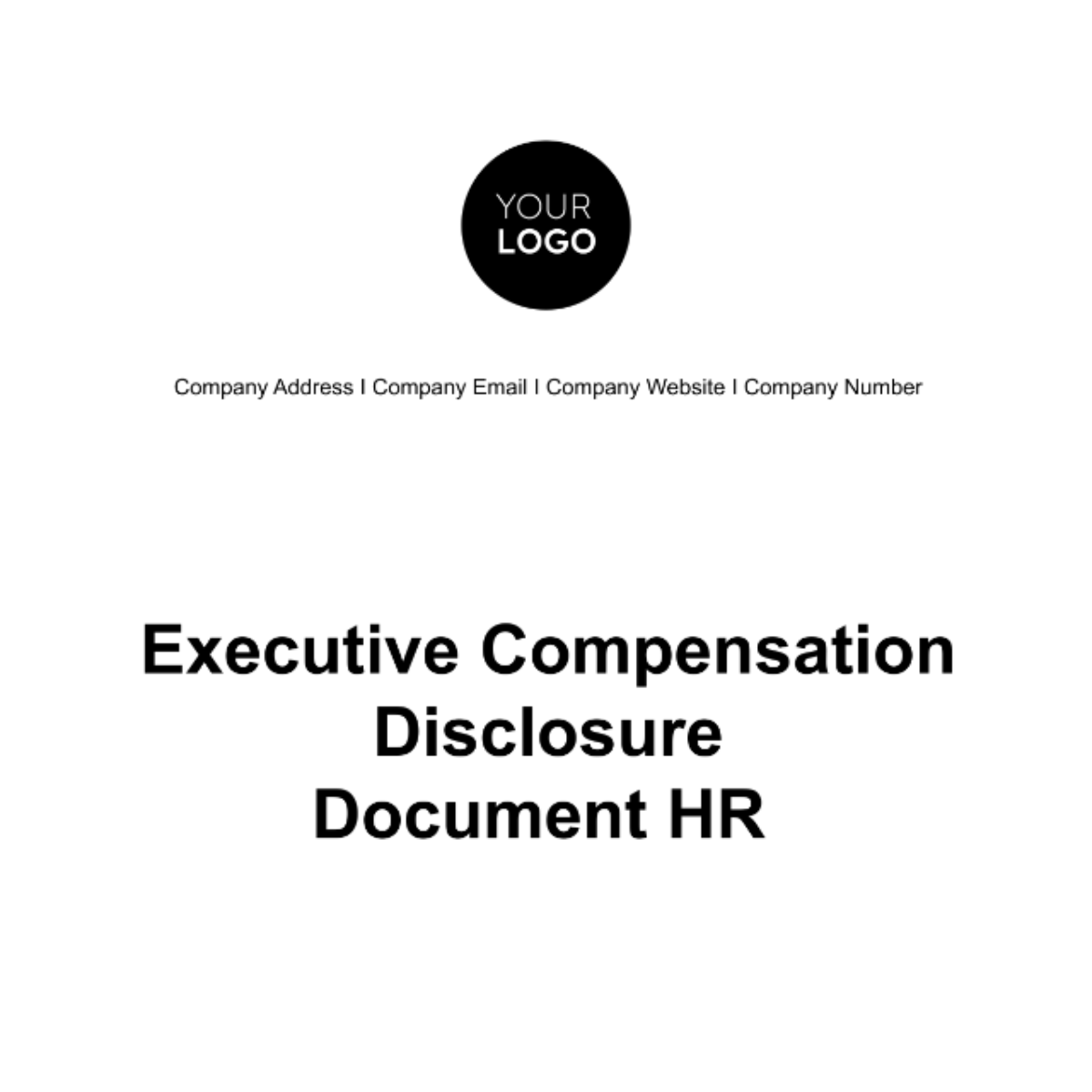 Executive Compensation Disclosure Document HR Template