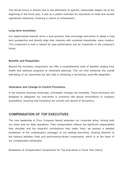 Free Executive Compensation Disclosure Document HR Template to Edit Online