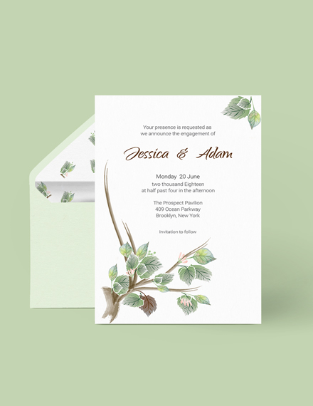 Free Fall Wedding Engagement Announcement Card Template to Edit Online