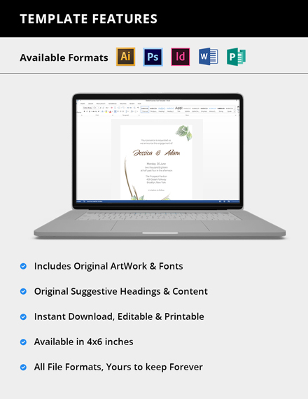 Free Fall Wedding Engagement Announcement Card Template to Edit Online