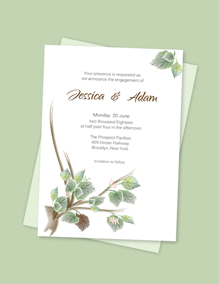 Free Fall Wedding Engagement Announcement Card Template to Edit Online