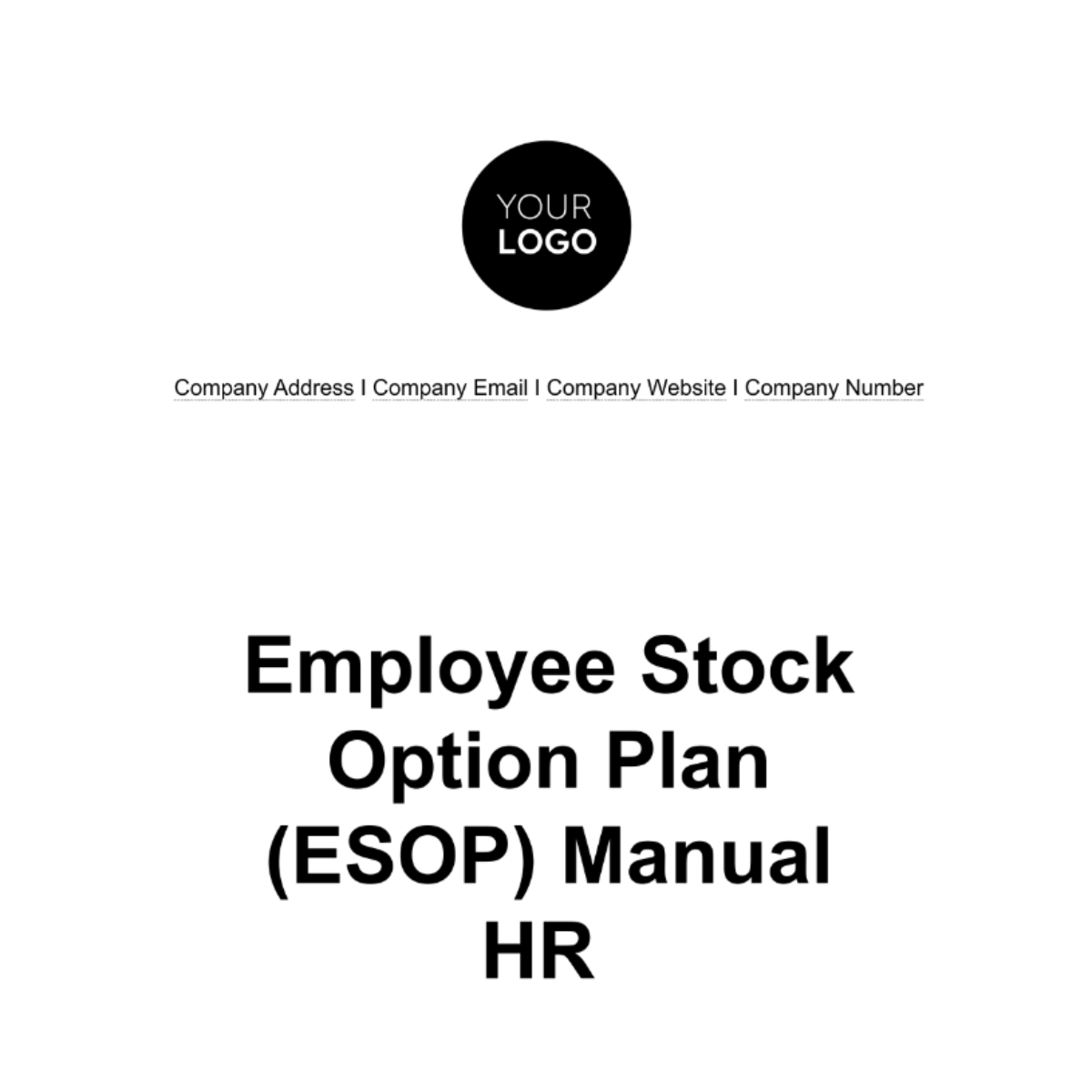 Employee Stock Option Plan (ESOP) Manual HR Template - Edit Online ...