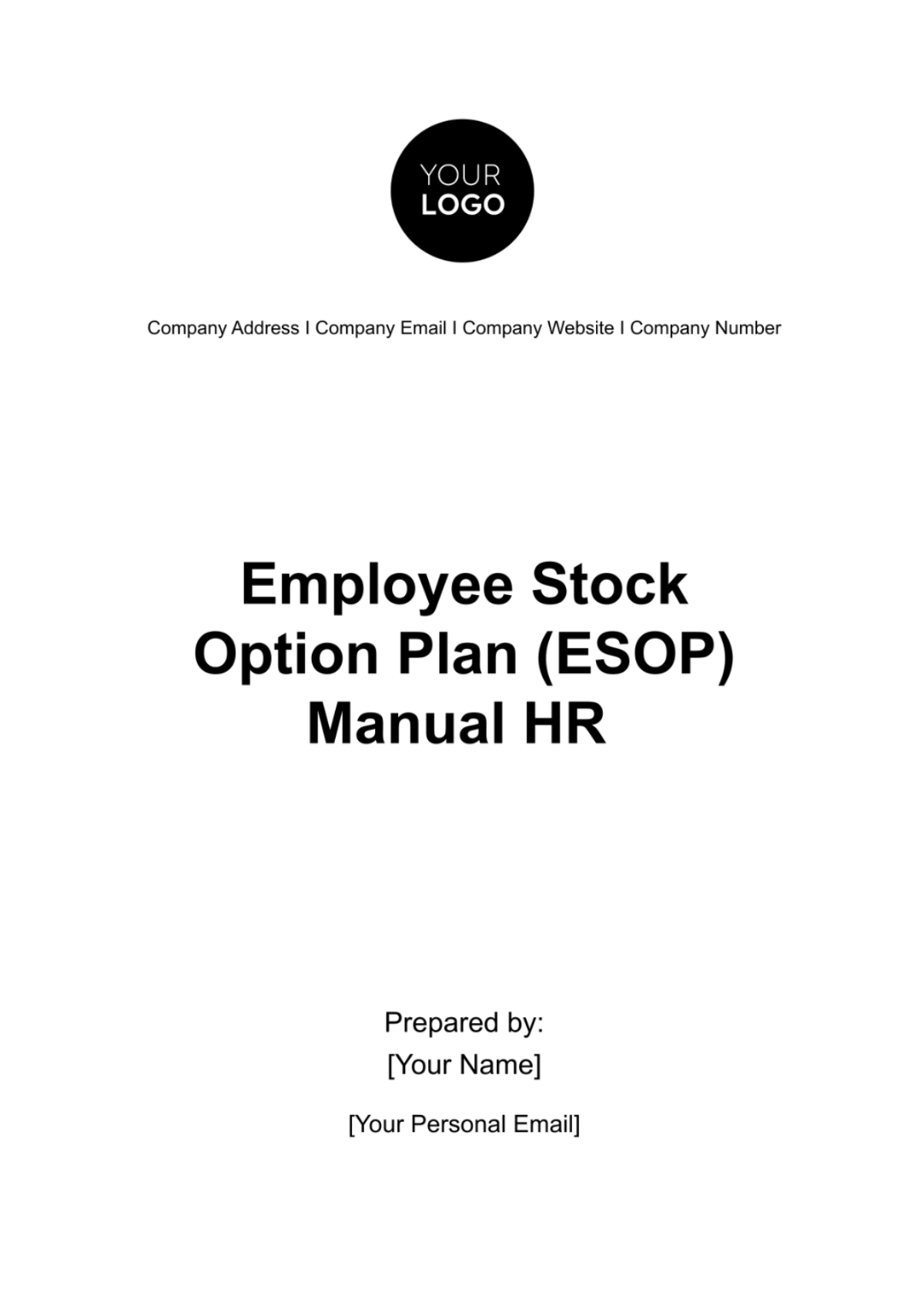 Employee Stock Option Plan (ESOP) Manual HR Template - Edit Online & Download