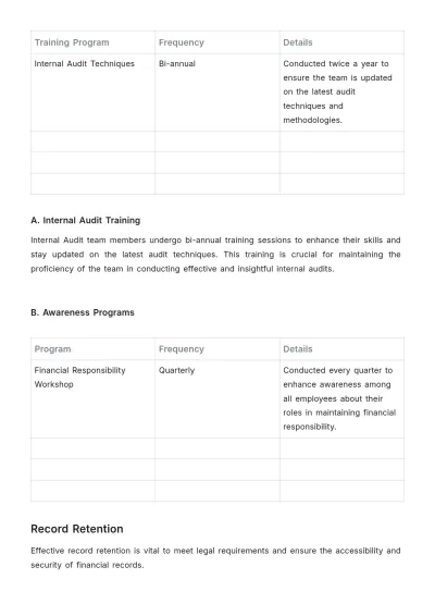 Free Internal Audit Accounting SOP Template to Edit Online