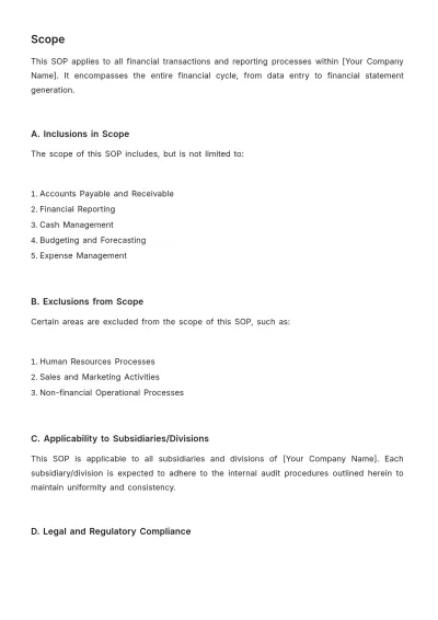 Free Internal Audit Accounting SOP Template to Edit Online