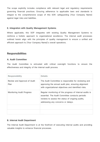 Free Internal Audit Accounting SOP Template to Edit Online