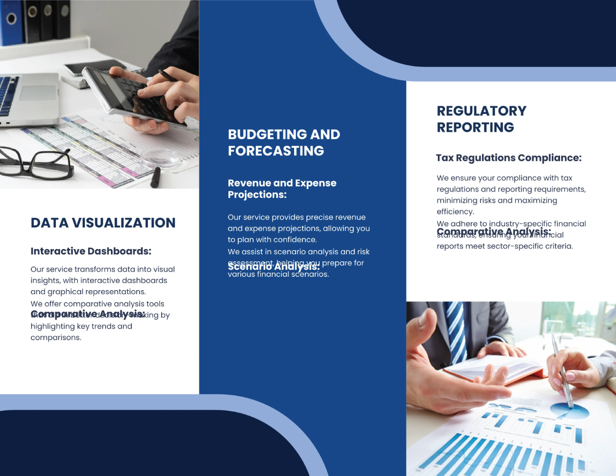 Free Financial Reporting and Analysis Brochure Template to Edit Online