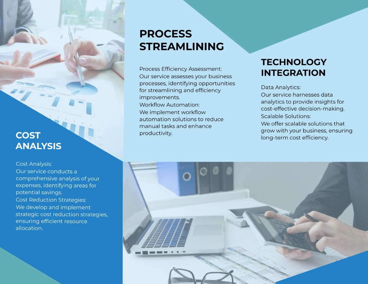Free Cost-Efficiency and Savings Brochure Template to Edit Online