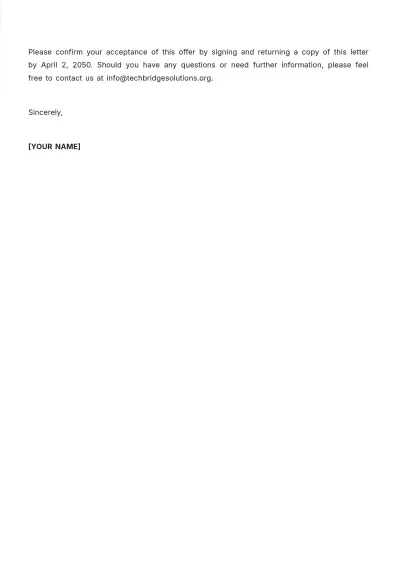 Free Software Developer Job Offer Letter Template to Edit Online