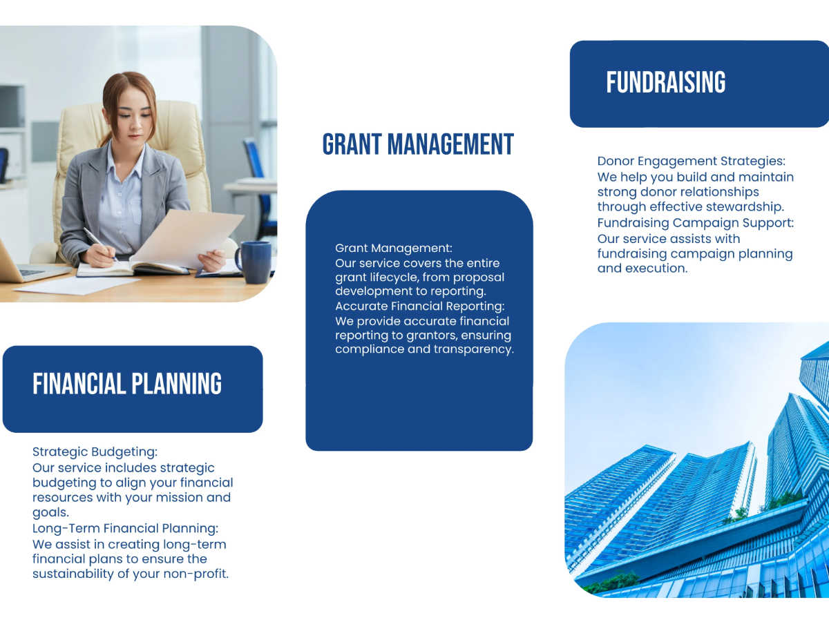 Free Non-Profit Financial Management Brochure Template to Edit Online