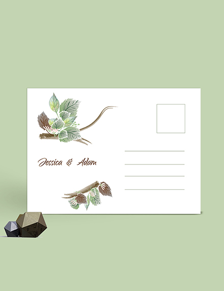 Free Fall Wedding Post Card Template to Edit Online