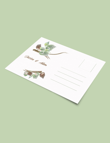 Free Fall Wedding Post Card Template to Edit Online