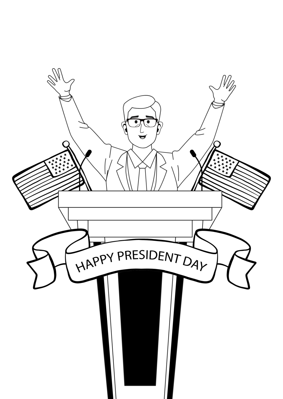 President's Day Drawing Template