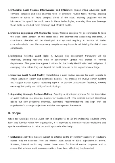 Free Strategic Internal Audit Accounting Planning Document Template to Edit Online