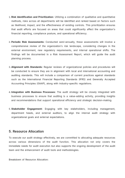 Free Strategic Internal Audit Accounting Planning Document Template to Edit Online