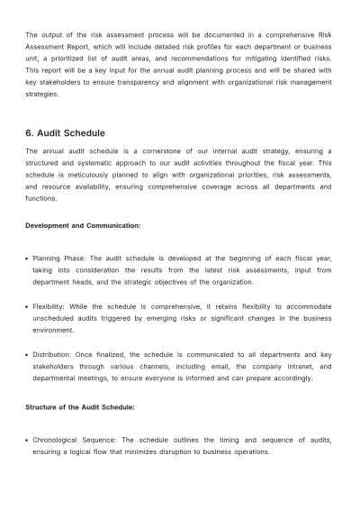 Free Strategic Internal Audit Accounting Planning Document Template to Edit Online