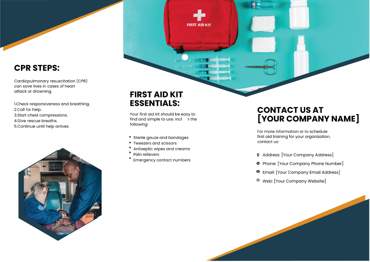 Free First Aid and Medical Emergency Pamphlet Template to Edit Online