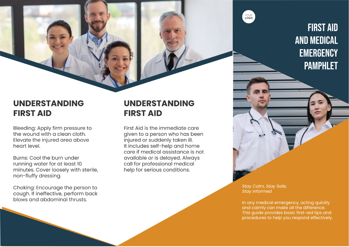 First Aid and Medical Emergency Pamphlet Template