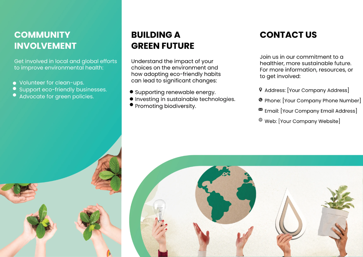 Free Environmental Health and Sustainability Pamphlet Template to Edit Online