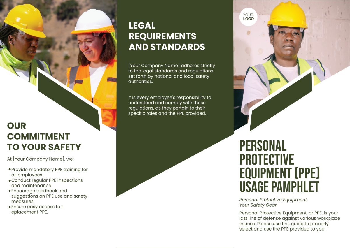 Personal Protective Equipment (PPE) Usage Pamphlet Template