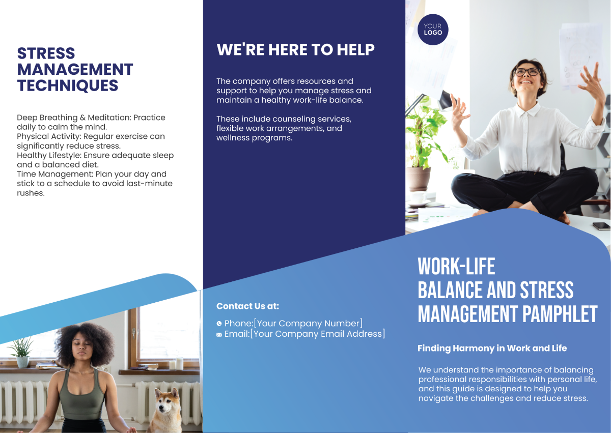 Work-Life Balance and Stress Management Pamphlet Template