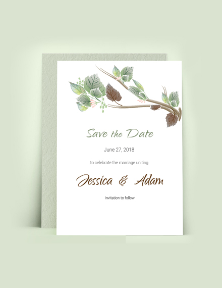 Free Fall Wedding Save The Date Card Template to Edit Online