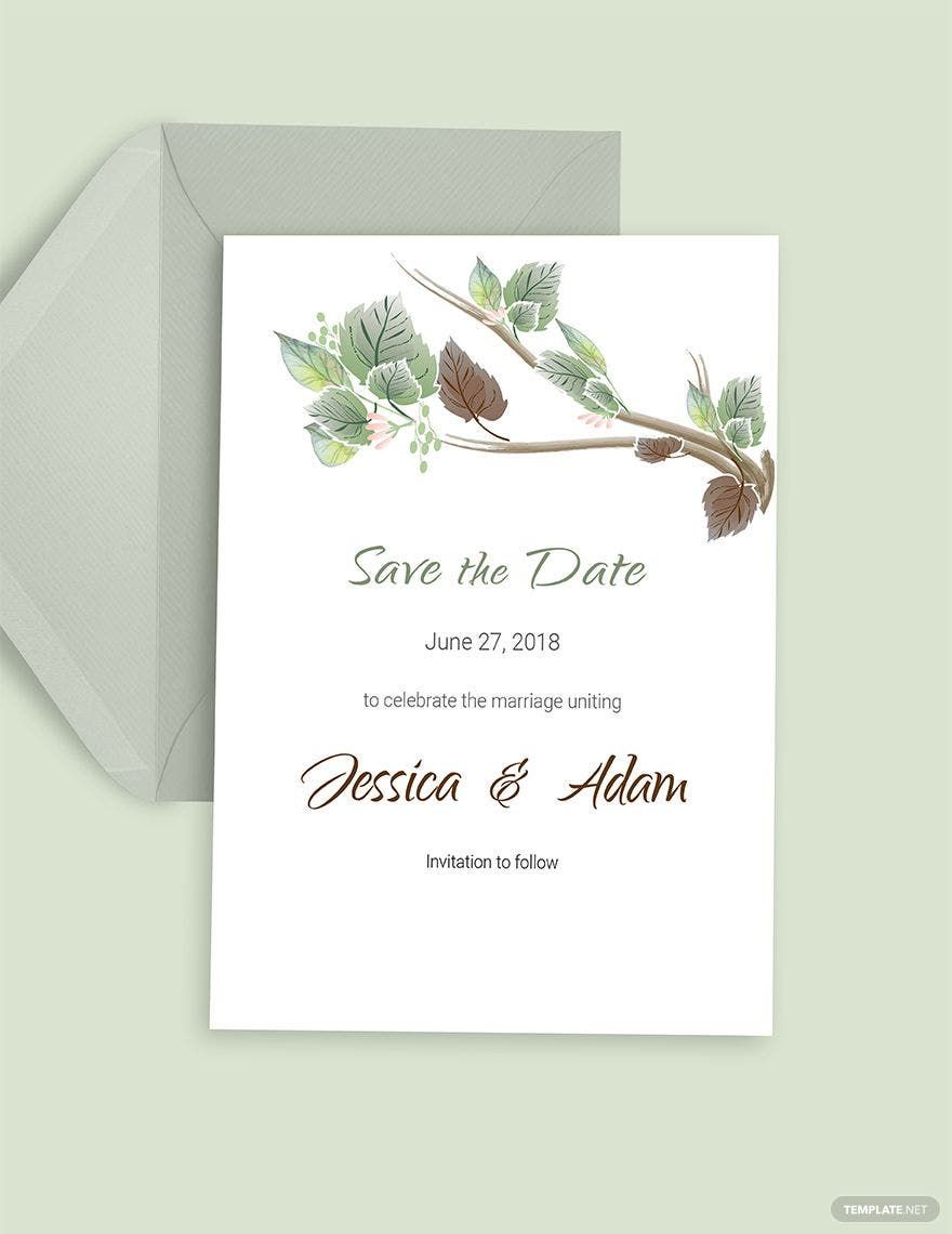 Free Fall Wedding Save The Date Card Template