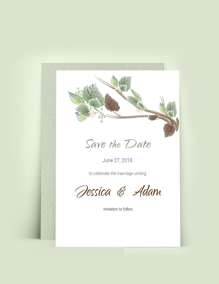 Fall Wedding Save The Date Card Template