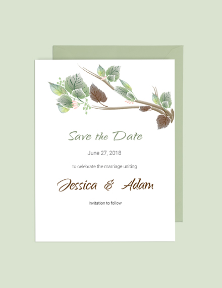 Free Fall Wedding Save The Date Card Template to Edit Online