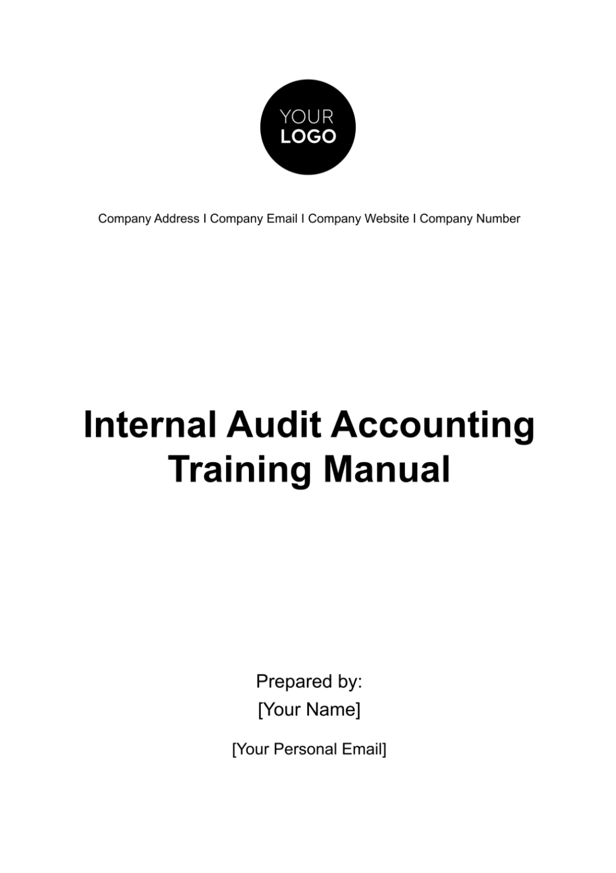 Internal Audit Accounting Training Manual Template