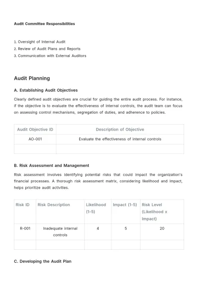 Free Internal Audit Accounting Training Manual Template to Edit Online